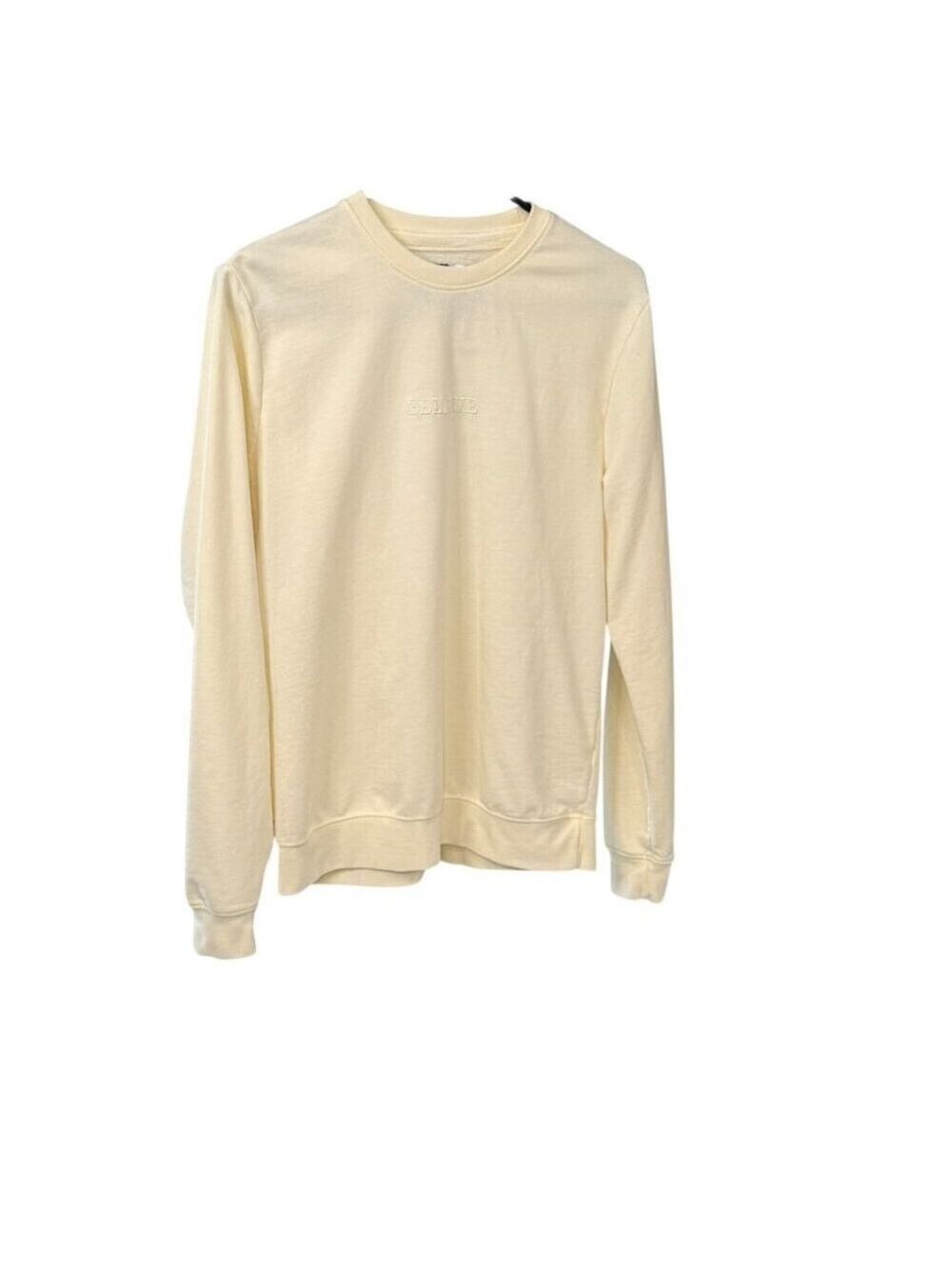 Blind Rooster Believe Crewneck Sweatshirt Cream Medium Mens Cotton Blend